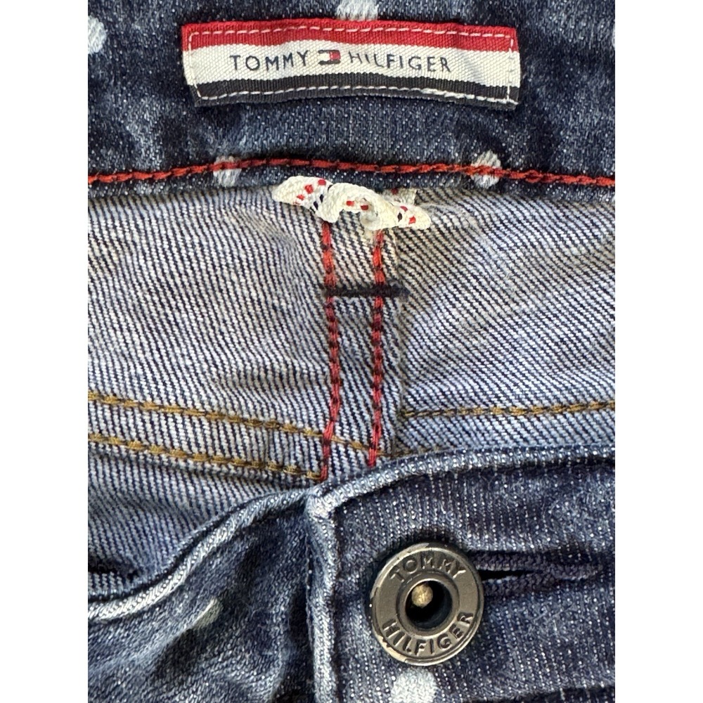 Tommy Hilfiger Jeans Women's Size 4 Blue Polka Dot Denim Cropped Skinny Stretch - Picture 8 of 9